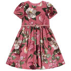 Girls Pink Floral Dress, 2, hi-res